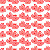 Design seamless colorful striped hearts pattern