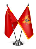China and Montenegro - Miniature Flags.