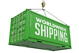 Worldwide Shipping- Green Hanging Cargo Container.