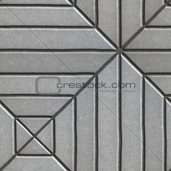 Gray Paving Slabs Rectangles of Varying Lengths Laid in a Square.