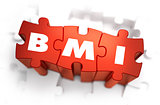 BMI - White Abbreviation on Red Puzzles.