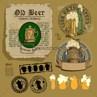 set of beer elements