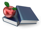 Books with red apple education health reading textbook
