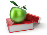 Books and green apple education erudition symbol