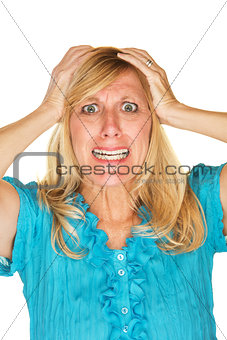 Frustrated Female with Hands on Head