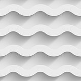 Abstract white paper 3d horizontal waves seamless background