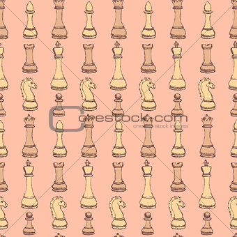 Sketch chess in vintage style