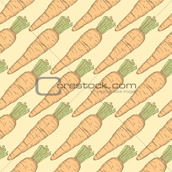 Sketch tasty carrot in vintage style