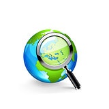 Global search glossy vector icon