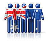 Flag of Australia on stick figure
