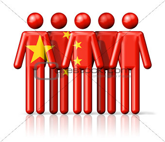 Flag of China on stick figure