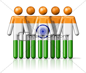Flag of India on stick figure