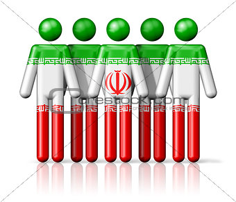 Flag of Iran on stick figure