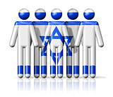 Flag of Israel on stick figure