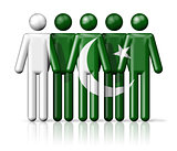 Flag of Pakistan on stick figure