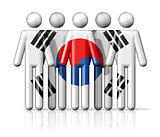 Flag of South Korea on stick figure