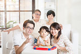Asian Multi Generation Family Relaxing