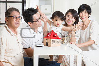 Asian family financial concept