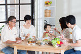 Family eating at home