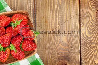 Fresh ripe strawberry in bowl