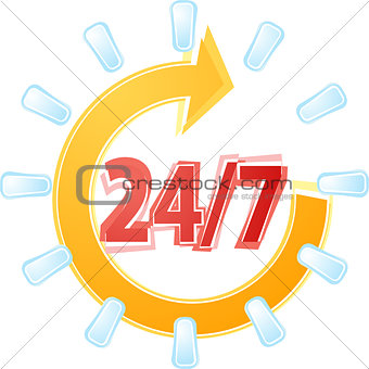 Open 24 by 7 Illustration clipart