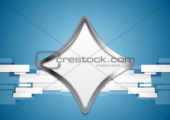 Blue hi-tech background with metal shape