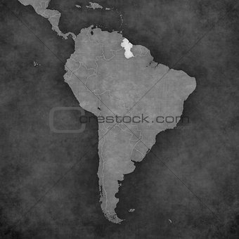 Map of South America - Guyana