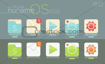 Vector template of dock bar for OS 