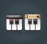 Vector piano icons for music software 