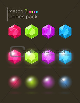 Vector set of gems for casual games 