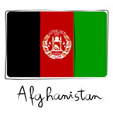 Afganistan flag doodle
