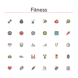 Fitness Colored Line Icons