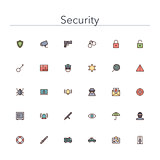 Security Colored Line Icons