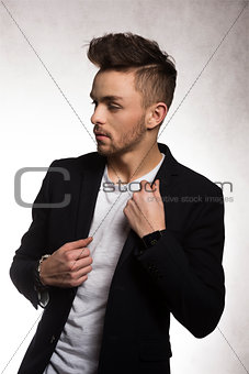 fashion young man in black