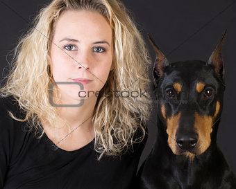 woman and her dog
