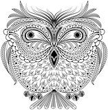 Monochrome abstract owl
