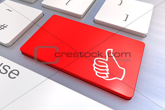 Computer keyboard with thumb gesturing hand key 
