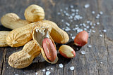 peanut on wooden background