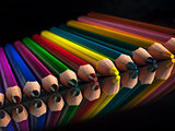 group of colour wooden pencils