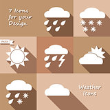 Monochrome icons design of weather forecast