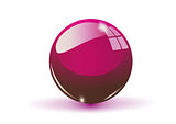 Glass sphere, claret vector ball.