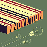 Innovation word. Abstract background with 3D-effect.