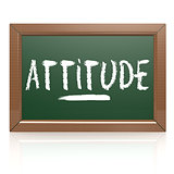 Attitude word written on chalk board