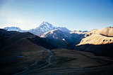 Mount Kazbek in the Caucasian mountains  