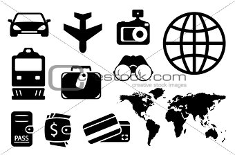 set black objects for business traveling