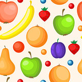Seamless pattern with ripe fruit