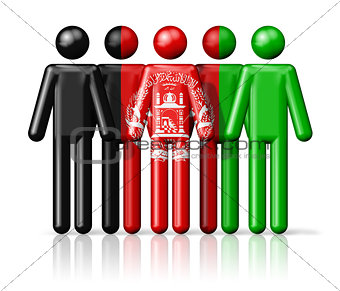 Flag of Afghanistan on stick figure