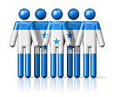 Flag of Honduras on stick figure 