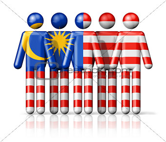 Flag of Malaysia on stick figure