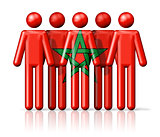 Flag of Morocco on stick figure